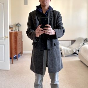 Wool Herringbone Overcoat